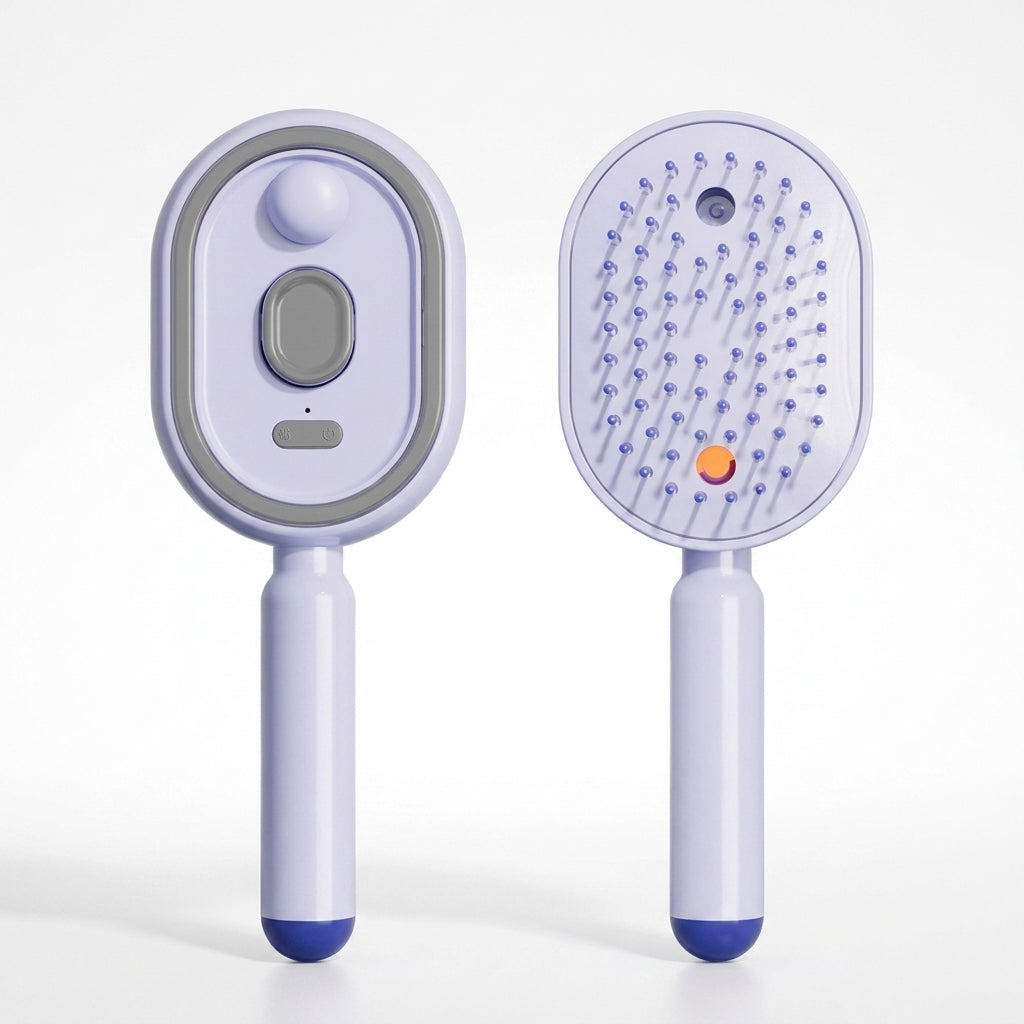 Rechargeable 3-in-1 Electric Scalp Massager Comb with Self-Cleaning and Essential Oil Features