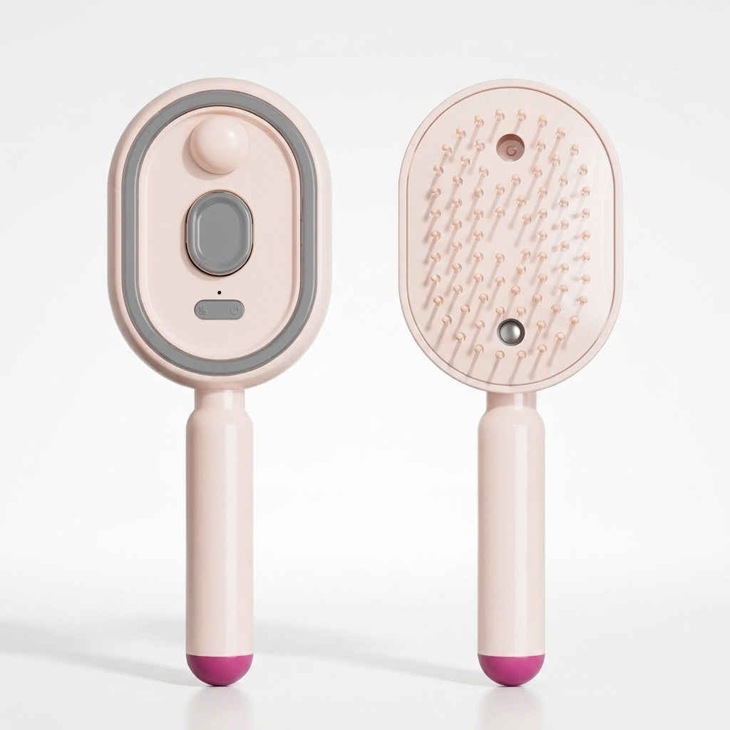 Rechargeable 3-in-1 Electric Scalp Massager Comb with Self-Cleaning and Essential Oil Features