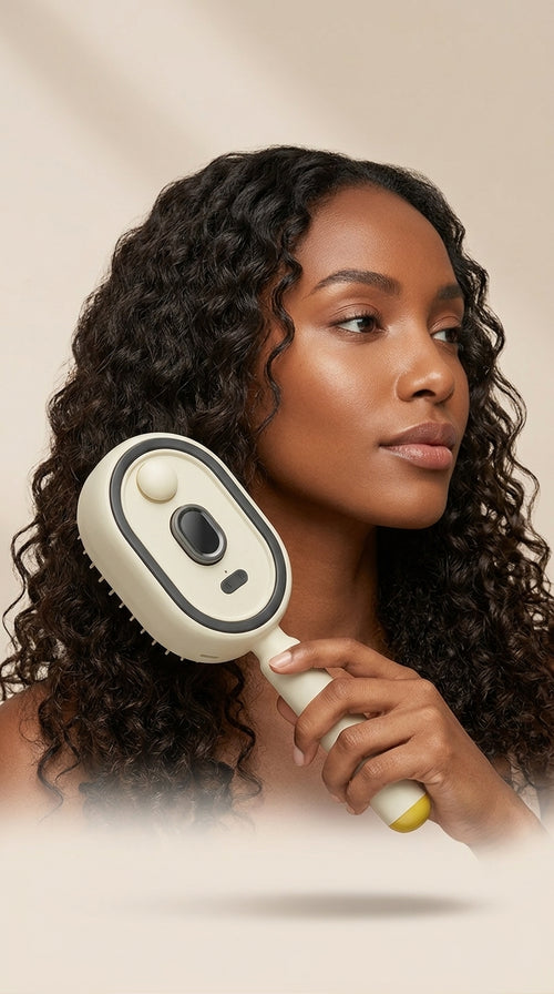 Rechargeable 3-in-1 Electric Scalp Massager Comb with Self-Cleaning and Essential Oil Features