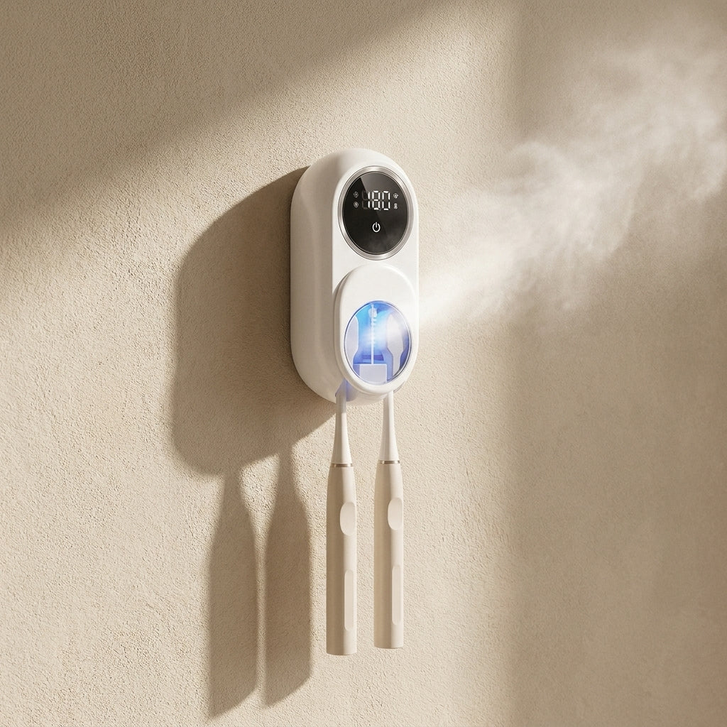 Mini Portable UV Toothbrush Sterilizer Case – Rechargeable & LED Display